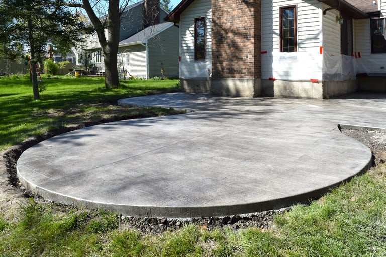 Concrete driveway installation
